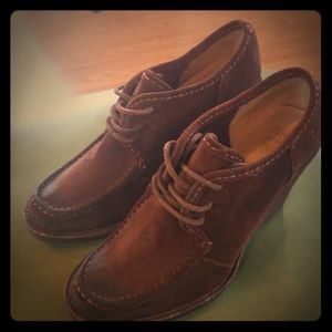 Frye suede lace up booties